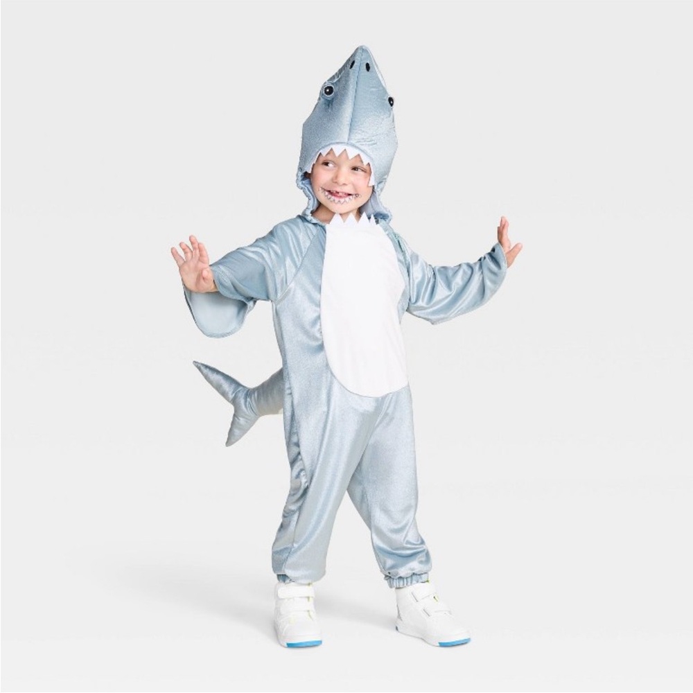 Children's Shark Costume - Gray and White